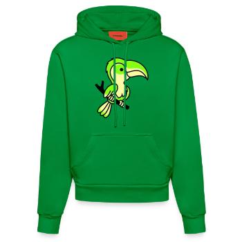 papagei - Organic Fitted Hoodie Made in EU - City Green - Vorne