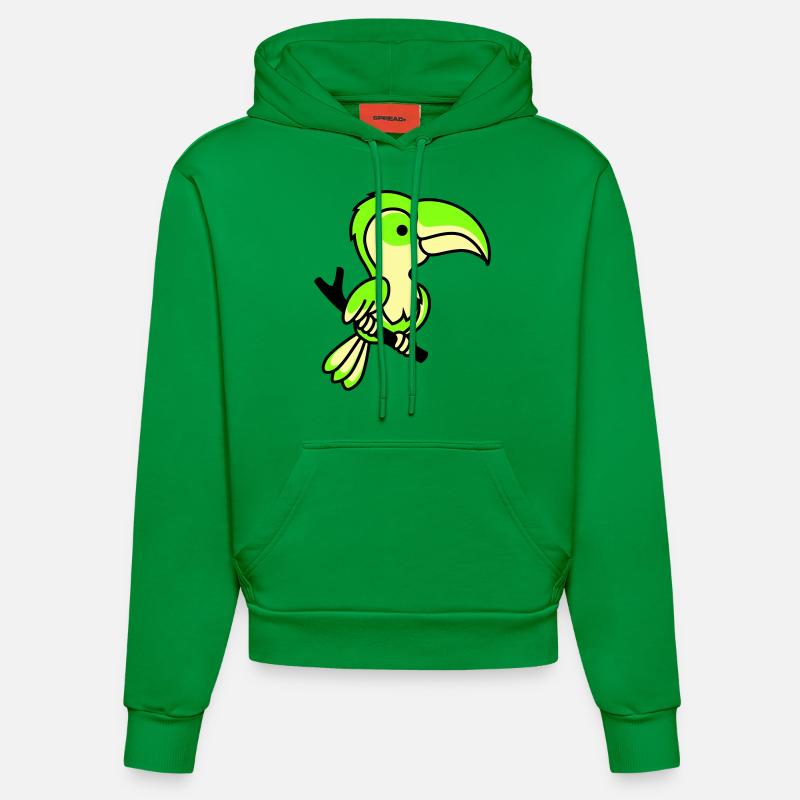 perroquet - Sweat à capuche bio ajusté fabriqué en UE - City Green
