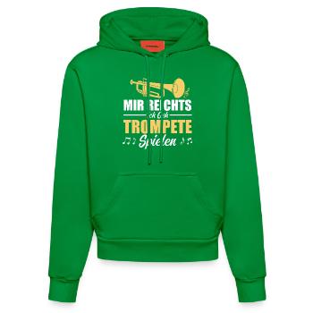 Mir Reichts Ich Geh Trumpet spielen - Organic Fitted Hoodie Made in EU - City Green - Vorne