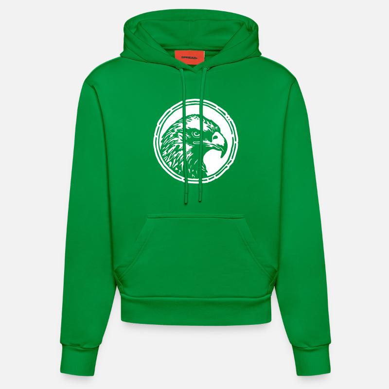 Aigle Tête d’aigle - Sweat à capuche bio ajusté fabriqué en UE - City Green
