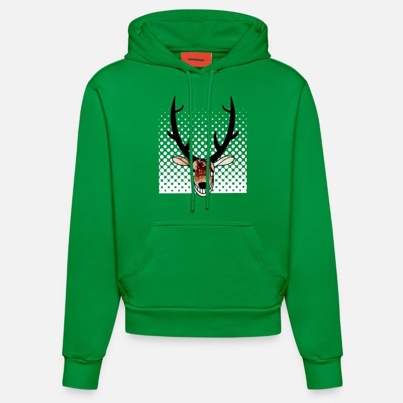 cerf - Sweat à capuche bio ajusté fabriqué en UE - City Green