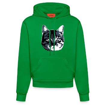 Cat Realistic Pet Cute Cute Kitten - Organic Fitted Hoodie Made in EU - City Green - Front