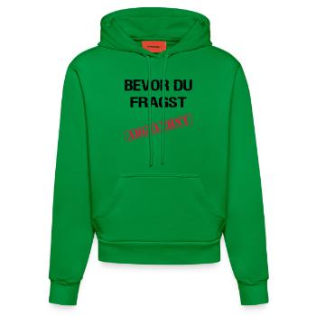 Bevor du fragst Abgelehnt - Organic Fitted Hoodie Made in EU - City Green - Vorne