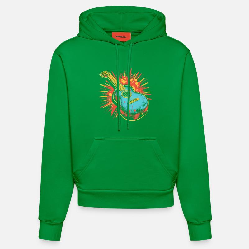 Graphiques pour ukulélé - Sweat à capuche bio ajusté fabriqué en UE - City Green