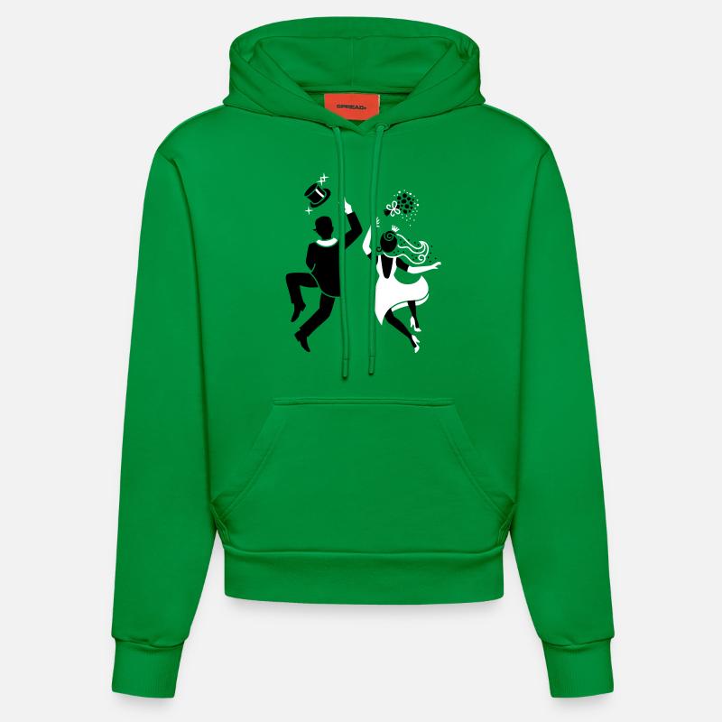 Mariée - marié - mariage - Paire - Sweat à capuche bio ajusté fabriqué en UE - City Green