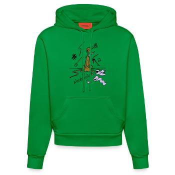 workaholic - Organic Fitted Hoodie Made in EU - City Green - Vorne