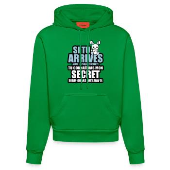 tu connaîtras mon secret je vais être grand-frère - Sweat à capuche bio ajusté fabriqué en UE - City Green - Devant