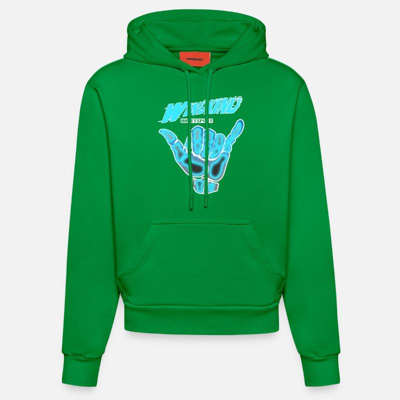Windchild Surf - Sweat à capuche bio ajusté fabriqué en UE - City Green