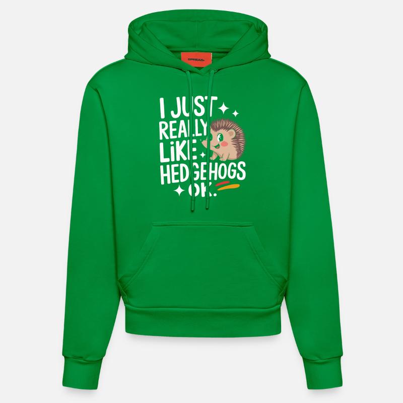 hérisson animal épineux hérisson - Sweat à capuche bio ajusté fabriqué en UE - City Green