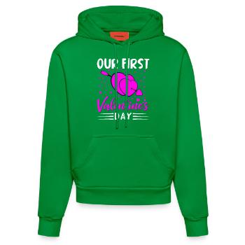 xoxo love you amore Blumen Frauen Valentinstag 14 - Organic Fitted Hoodie Made in EU - City Green - Vorne