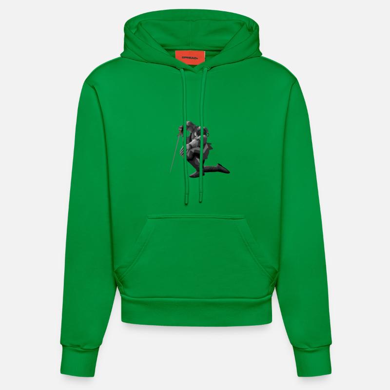 chevalier à genoux - Sweat à capuche bio ajusté fabriqué en UE - City Green