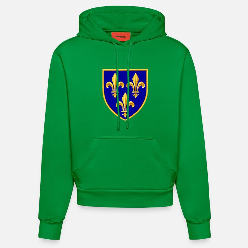 fleurs de lys - Sweat à capuche bio ajusté fabriqué en UE - City Green
