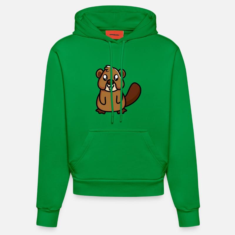 Castor - Sweat à capuche bio ajusté fabriqué en UE - City Green