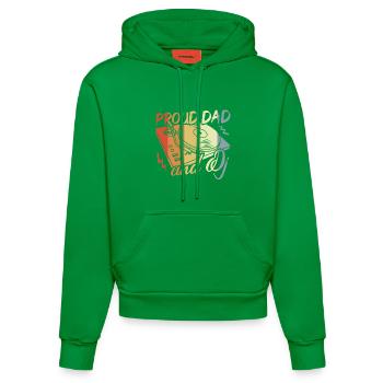Disc Jockey Papa - Organic Fitted Hoodie Made in EU - City Green - Front