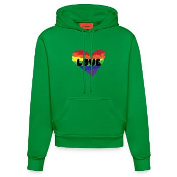 Heart Love Lgbt Relationship Saying Homosexual - Organic Fitted Hoodie Made in EU - City Green - Front
