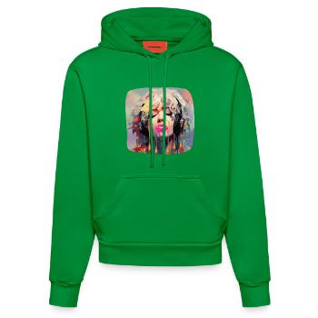 Pop Art & Music - Organic Fitted Hoodie Made in EU - City Green - Front