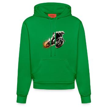 MTB Mountain Biking Mountain Biking Gift - Organic Fitted Hoodie Made in EU - City Green - Front