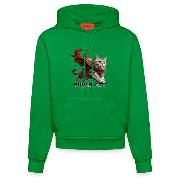 Super Katze Britisch Kurzhaar BKH getigert - Organic Fitted Hoodie Made in EU - City Green - Vorne