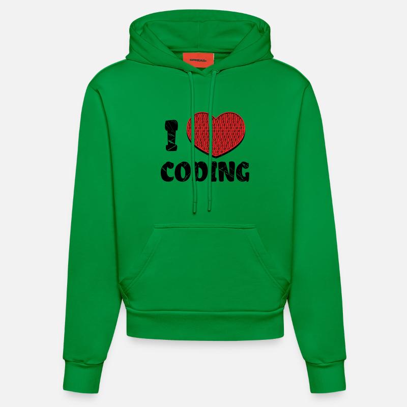 Script de code Debug Heart Statement - Sweat à capuche bio ajusté fabriqué en UE - City Green