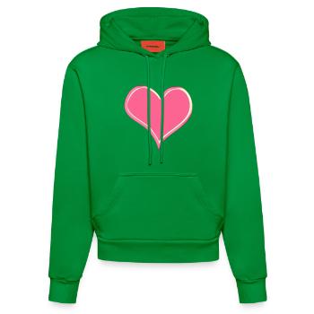Amour du cœur ❤️ - Sweat à capuche bio ajusté fabriqué en UE - City Green - Devant