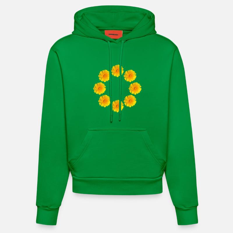 DANDELIONS III - Sweat à capuche bio ajusté fabriqué en UE - City Green