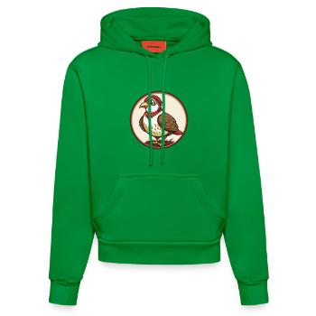 perdrix coloré kawaii personnage de dessin animé animal de compagnie - Sweat à capuche bio ajusté fabriqué en UE - City Green - Devant