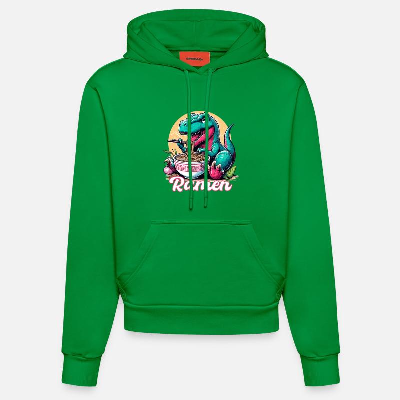 Mignon T-Rex Ramen Dinosaure Cadeau - Sweat à capuche bio ajusté fabriqué en UE - City Green