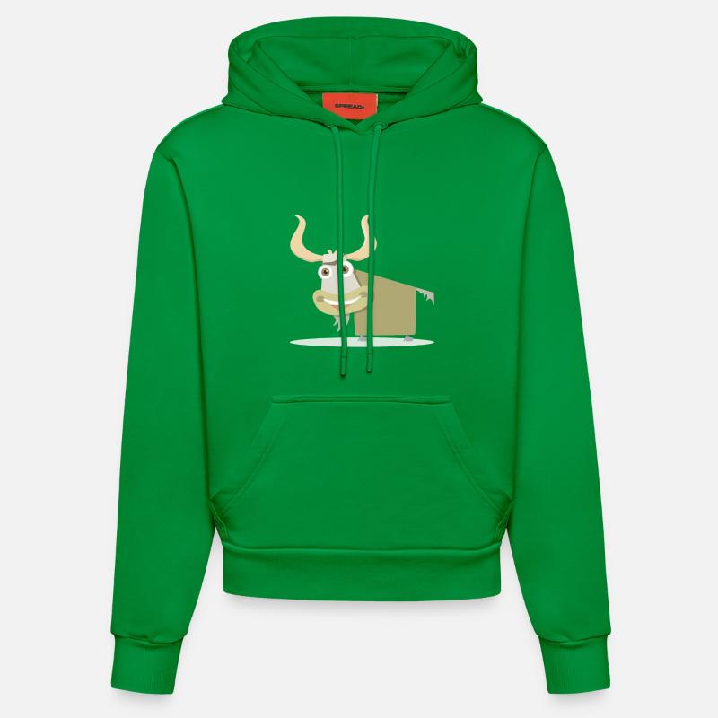 Illustration joyeuse d’une vache tibétaine. - Sweat à capuche bio ajusté fabriqué en UE - City Green