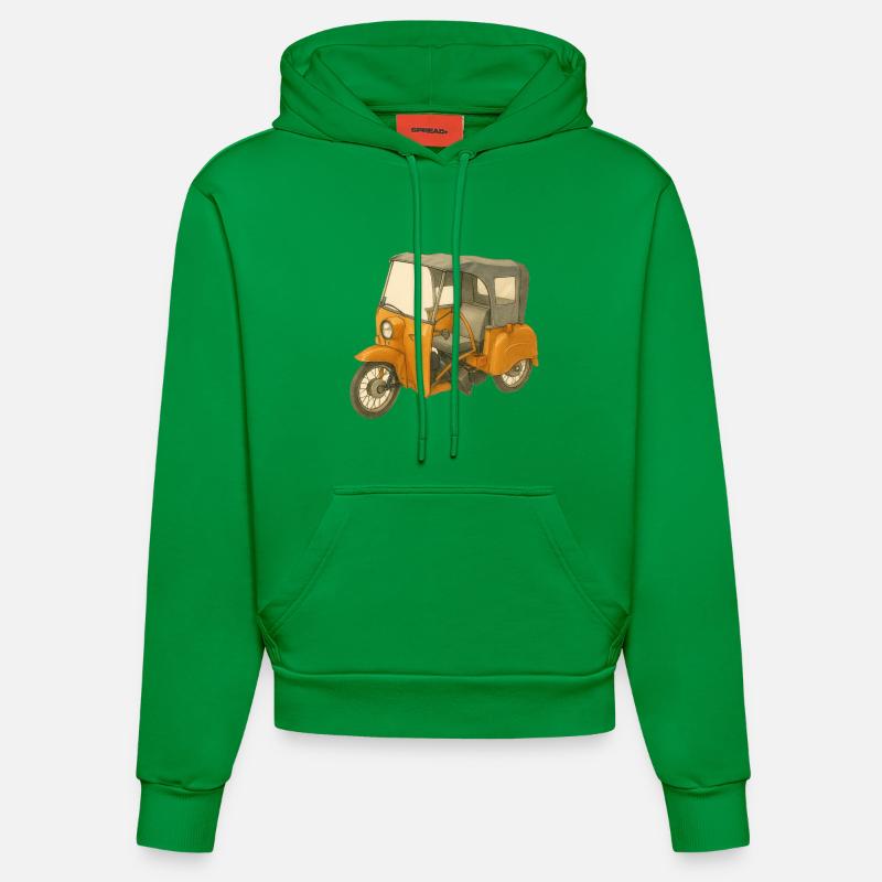 Krause Duo als Comic - Organic Fitted Hoodie Made in EU - City Green