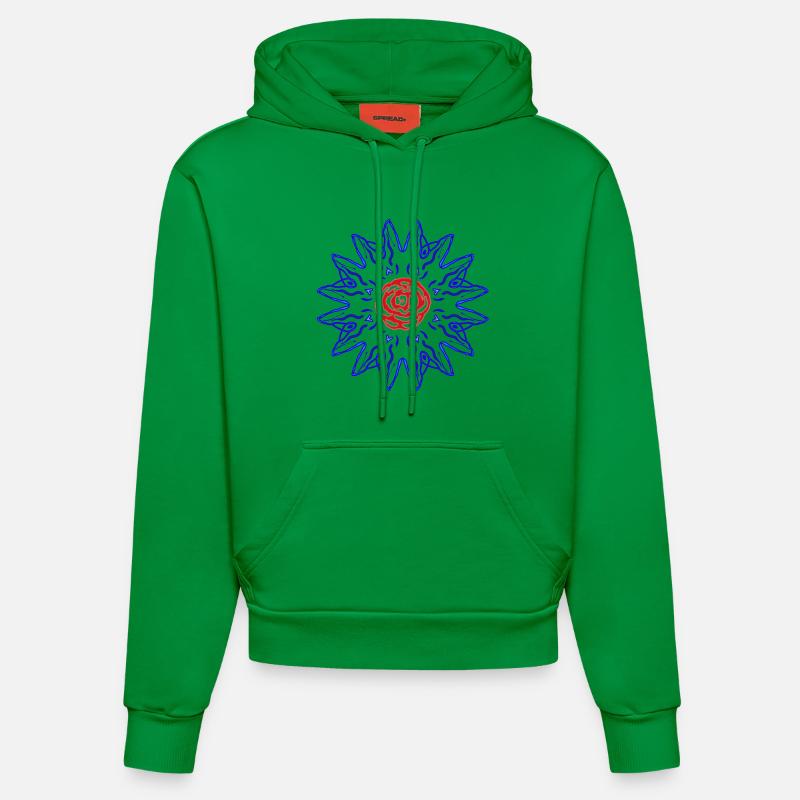 Rose dans le soleil bleu - Sweat à capuche bio ajusté fabriqué en UE - City Green