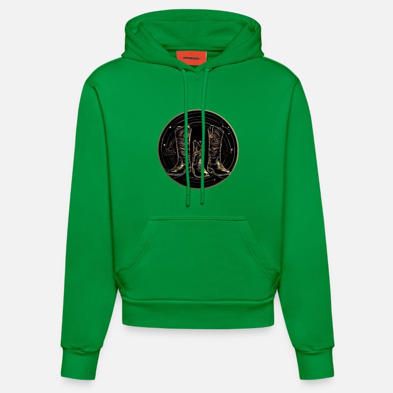 Bottes dorées en cercle - Sweat à capuche bio ajusté fabriqué en UE - City Green