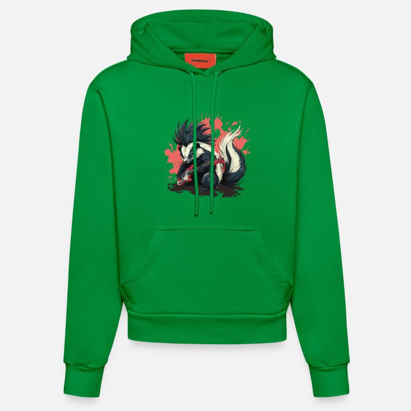 Punk Skunk avec guitare basse - Sweat à capuche bio ajusté fabriqué en UE - City Green