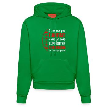 Supporter toulousain cadeau rugby Toulouse - Sweat à capuche bio ajusté fabriqué en UE - City Green - Devant