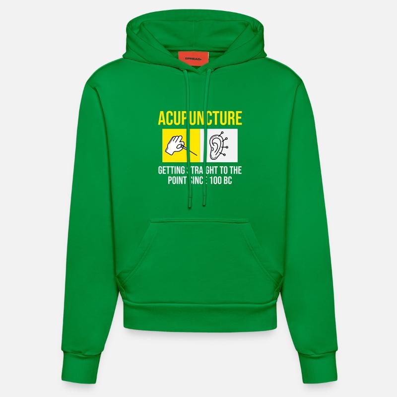 L'acupuncture : aller droit au but - Sweat à capuche bio ajusté fabriqué en UE - City Green