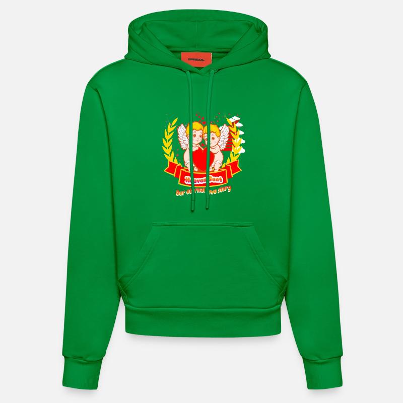 Heaven Sent - Notre histoire d’amour éternelle - Sweat à capuche bio ajusté fabriqué en UE - City Green