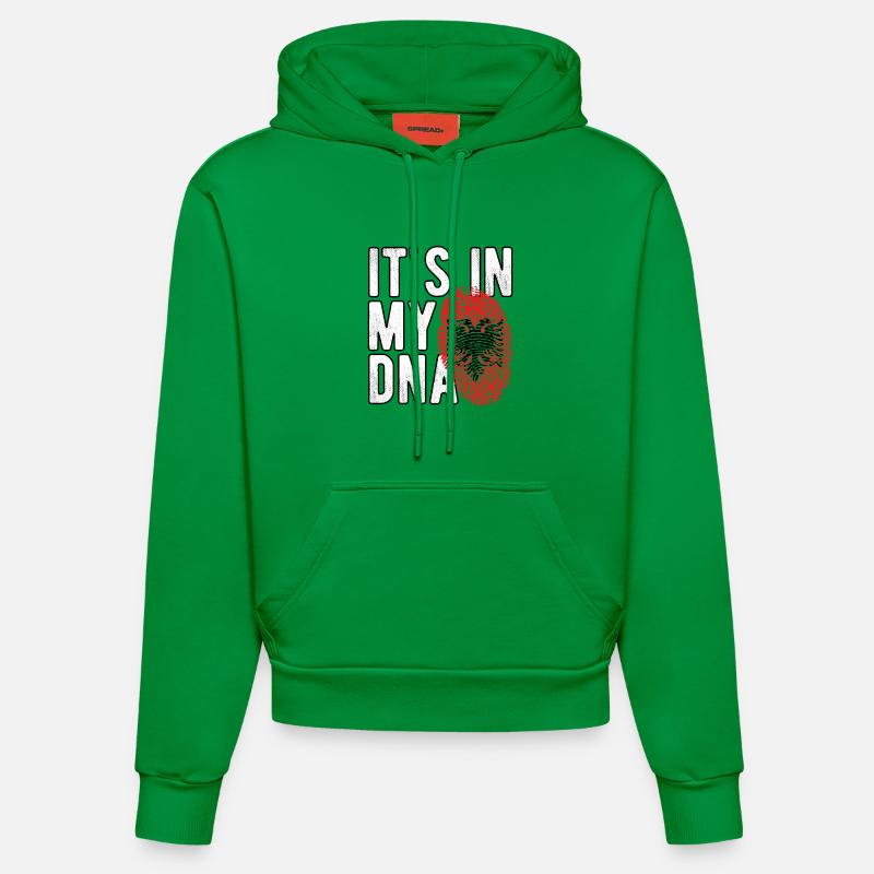 C’est dans mon ADN, l’Albanie - Sweat à capuche bio ajusté fabriqué en UE - City Green