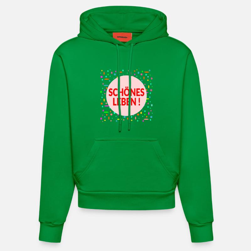 Plan de vie : Belle vie - Sweat à capuche bio ajusté fabriqué en UE - City Green