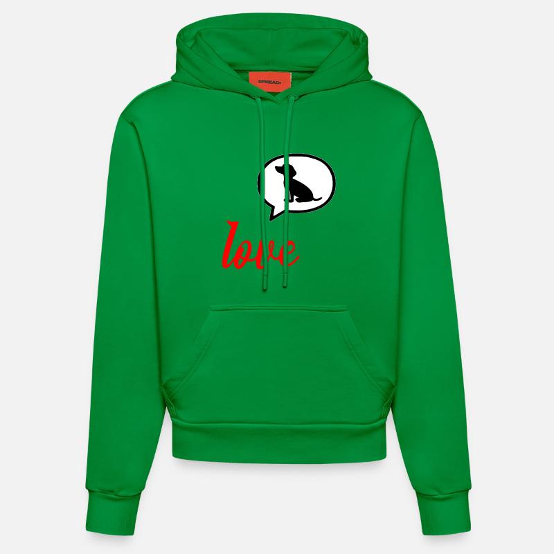 Chien de la déclaration d’amour - Sweat à capuche bio ajusté fabriqué en UE - City Green