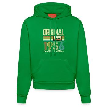 70th birthday, 70 years, original 1956 - Organic Fitted Hoodie Made in EU - City Green - Front