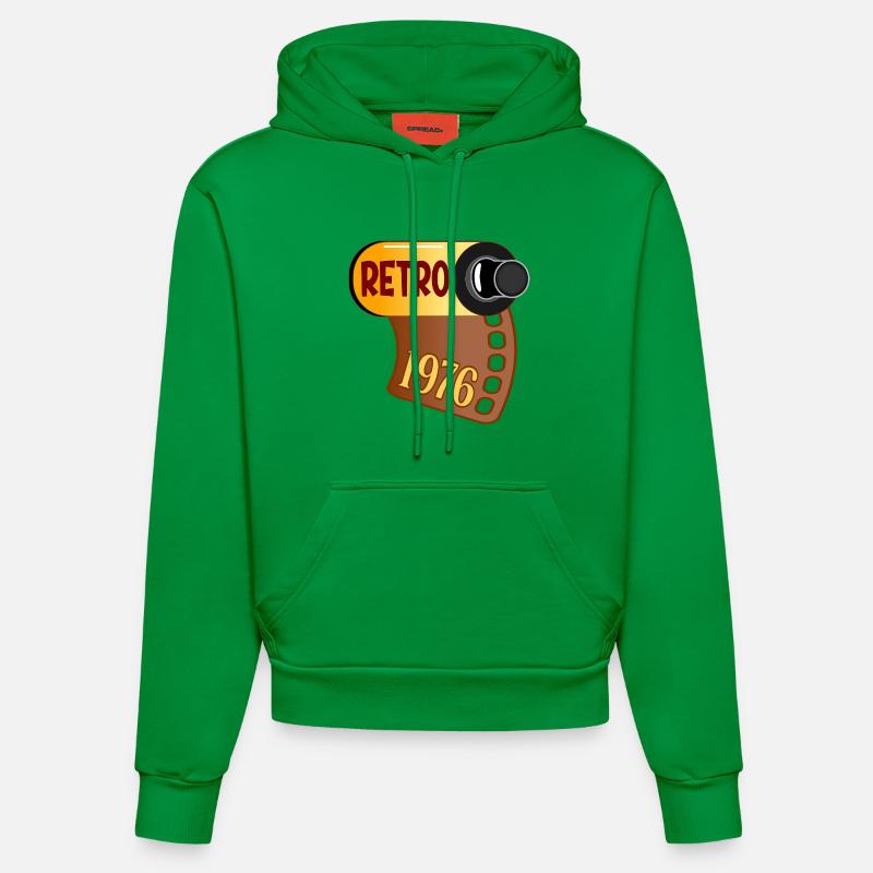 Photographie rétro d’anniversaire 1976 - Sweat à capuche bio ajusté fabriqué en UE - City Green
