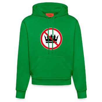 Keine Könige! (Protest-Design / 3C) - Organic Fitted Hoodie Made in EU - City Green - Vorne