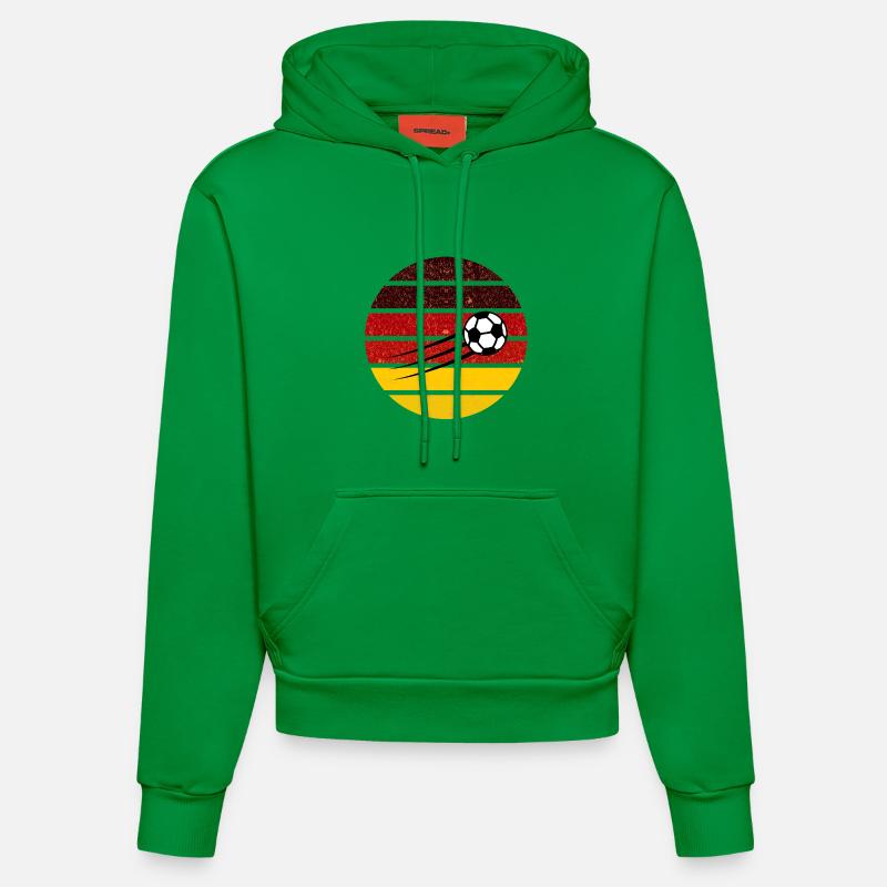 Football Circle Allemagne Rétro Gradient - Sweat à capuche bio ajusté fabriqué en UE - City Green