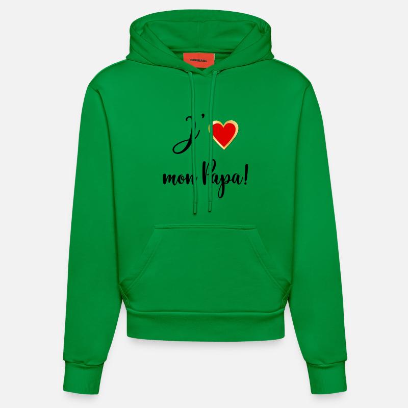 Amour Bébé Papa - Sweat à capuche bio ajusté fabriqué en UE - City Green