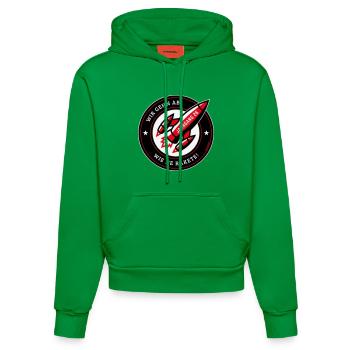 Jahrgang 26 – Wir Gehn Ab Wie Ne Rakete! (NEG Red) - Organic Fitted Hoodie Made in EU - City Green - Vorne