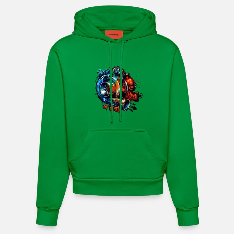 Turbo Boost ou Bust - Sweat à capuche bio ajusté fabriqué en UE - City Green