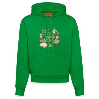 Introverted humor: Calm instead of people - Organic Fitted Hoodie Made in EU - City Green - Front