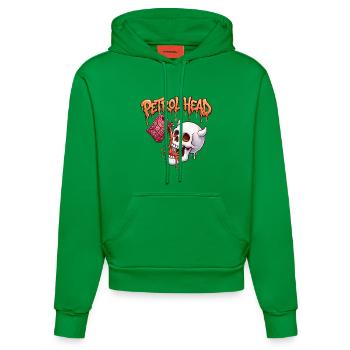 Crâne de Pétrolin - Sweat à capuche bio ajusté fabriqué en UE - City Green - Devant