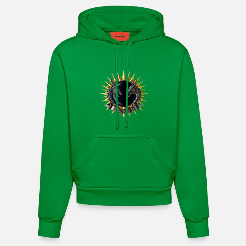 Sibi-Rex-es-Dragon-Crest - Sweat à capuche bio ajusté fabriqué en UE - City Green