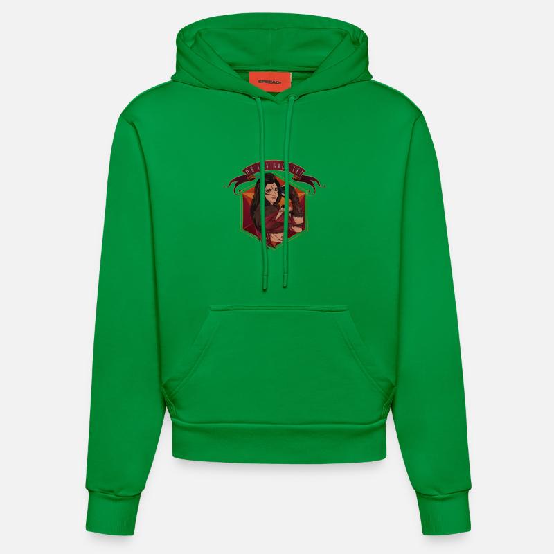 We can roll it! - Druid - Organic Fitted Hoodie Made in EU - City Green
