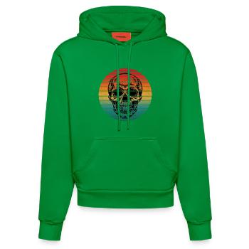 VINTAGE SKULL - Organic Fitted Hoodie Made in EU - City Green - Front